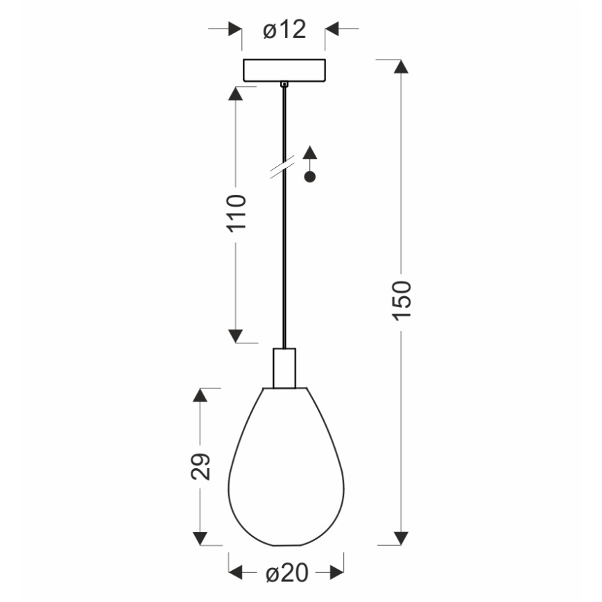 Riippuvalaisin vaijerilla DENSO 1xG9/5W/230V, halkaisija 20 cm, mustakromi