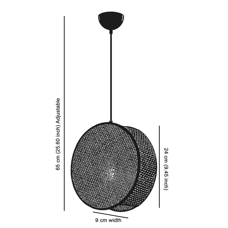 Riippuvalaisin vaijerilla DRUM 1xE27/60W/230V ruskea/musta