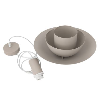 Riippuvalaisin vaijerilla FERRO 1xE27/15W/230V, harmaa