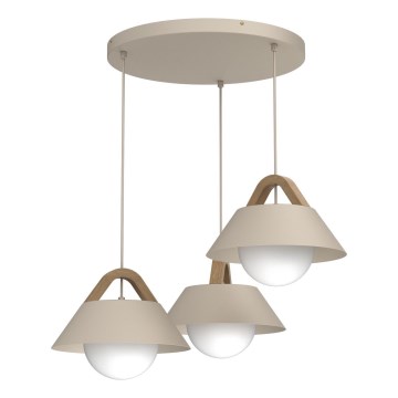 Riippuvalaisin vaijerilla FUNDA 3xE27/15W/230V beige