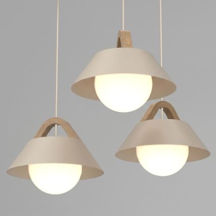 Riippuvalaisin vaijerilla FUNDA 3xE27/15W/230V beige