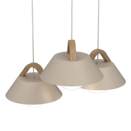 Riippuvalaisin vaijerilla FUNDA 3xE27/15W/230V beige
