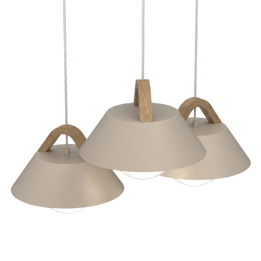 Riippuvalaisin vaijerilla FUNDA 3xE27/15W/230V beige