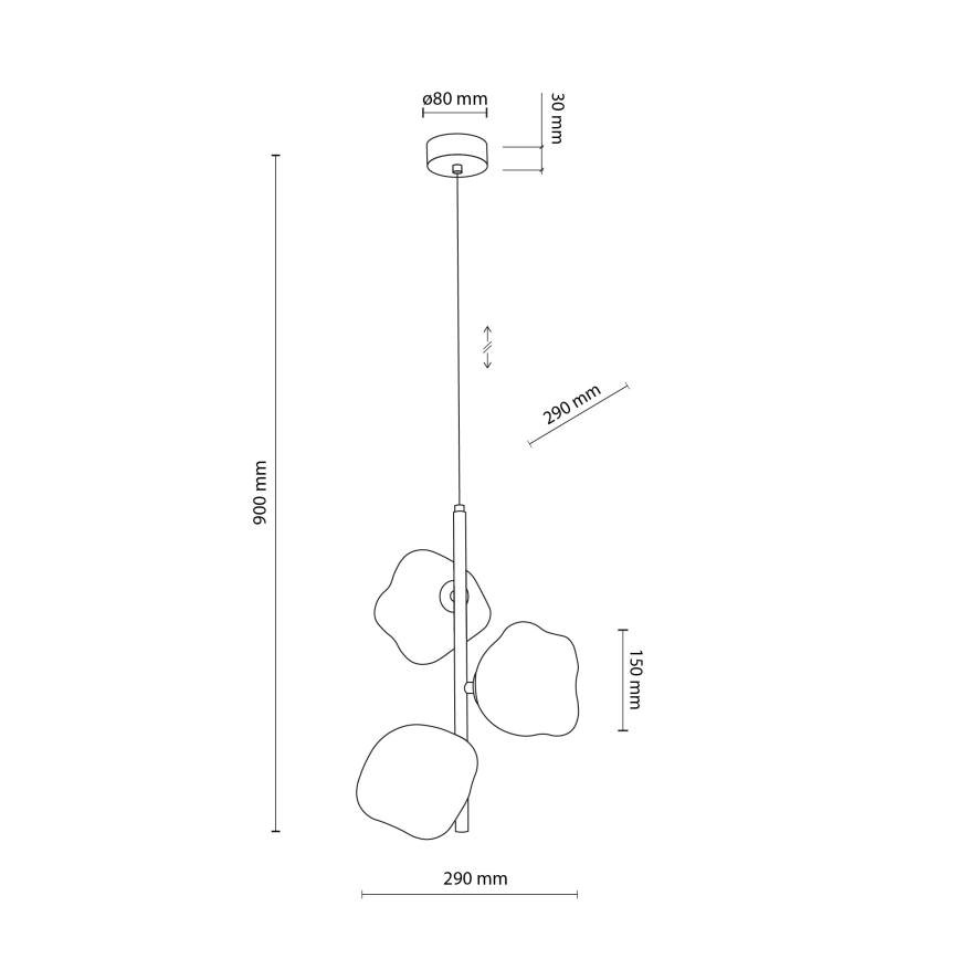 Riippuvalaisin vaijerilla LAVA 3xG9/8W/230V beige/savunvärinen