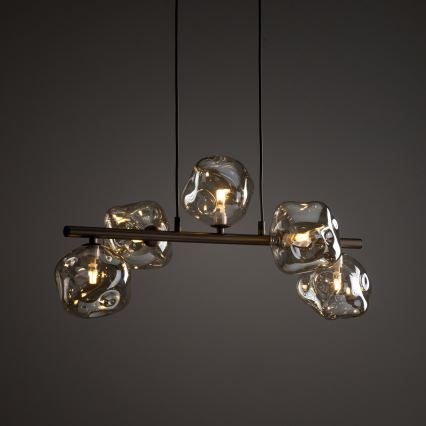 Riippuvalaisin vaijerilla LAVA 5xG9/8W/230V pronssi/savunbeige