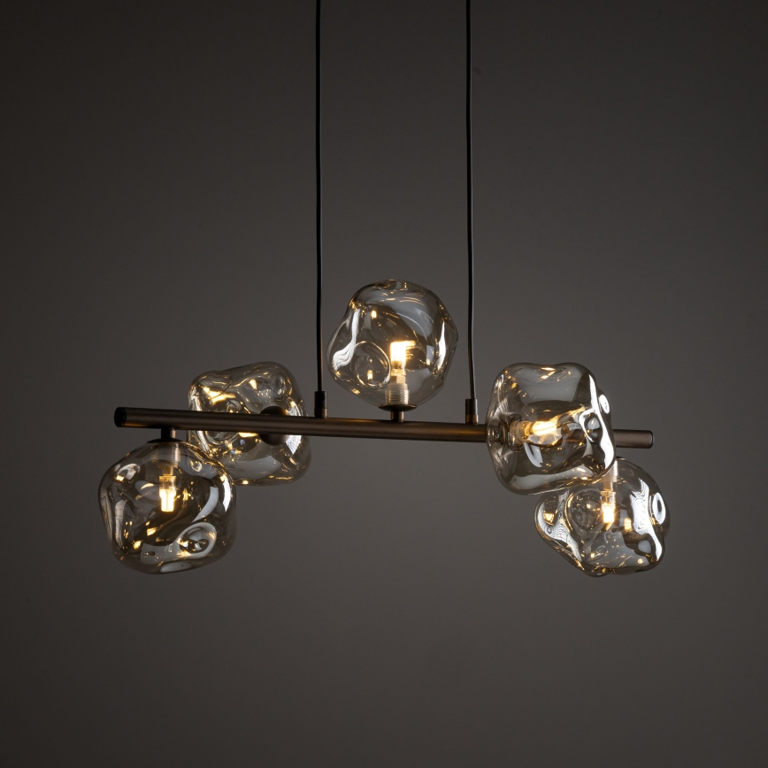 Riippuvalaisin vaijerilla LAVA 5xG9/8W/230V pronssi/savunbeige