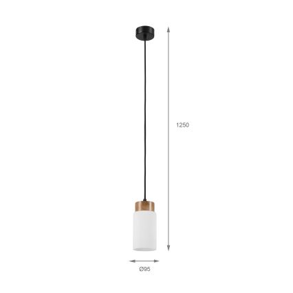 Riippuvalaisin vaijerilla MARKUS 1xE27/15W/230V musta/tammi