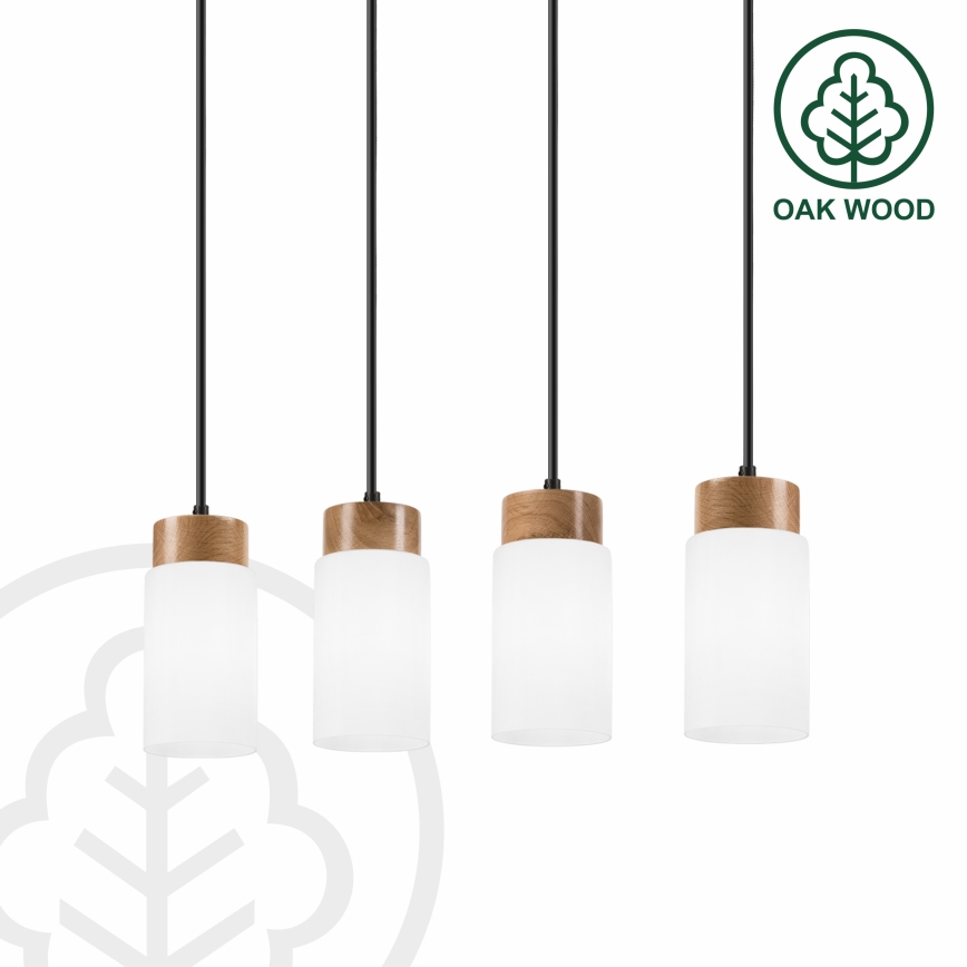 Riippuvalaisin vaijerilla MARKUS 4xE27/15W/230V musta/tammi