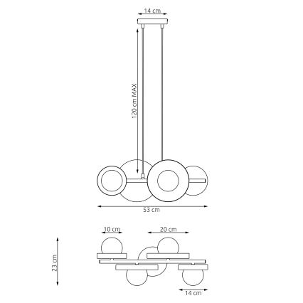 Riippuvalaisin vaijerilla MODEL 4xG9/8W/230V beige