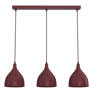Riippuvalaisin vaijerilla NOAK CLASSIC 3xE27/15W/230V burgundinpunainen