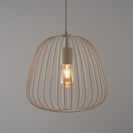 Riippuvalaisin vaijerilla OVELLA 1xE27/15W/230V halkaisija 36 cm kermanvärinen