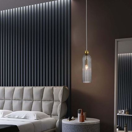 Riippuvalaisin vaijerilla PIEGA 1xE14/40W/230V messinki/savunmusta