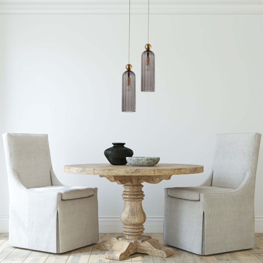 Riippuvalaisin vaijerilla PIEGA 1xE14/40W/230V messinki/savunmusta