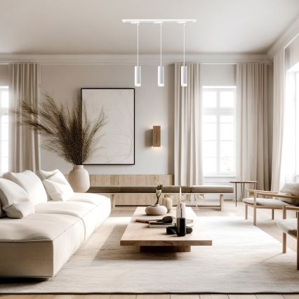 Riippuvalaisin vaijerilla PIPE-kiskojärjestelmään 3xGU10/10W/230V valkoinen