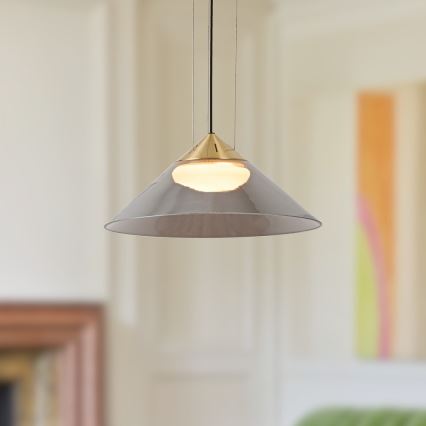 Riippuvalaisin vaijerilla PRESTO 1xGX53/10W/230V, halkaisija 34 cm, kultainen/savunharmaa