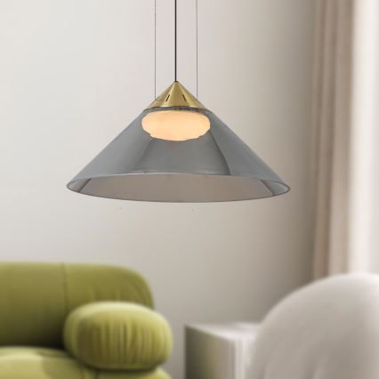 Riippuvalaisin vaijerilla PRESTO 1xGX53/10W/230V Ø 42 cm kultainen/savunharmaa