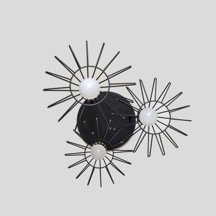 Riippuvalaisin vaijerilla SOLANO 3xE27/15W/230V musta/kulta