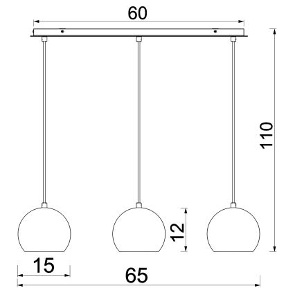 Riippuvalaisin vaijerilla SOOL 3xE27/15W/230V valkoinen