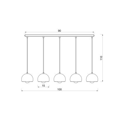 Riippuvalaisin vaijerilla SOOL 5xE27/15W/230V musta
