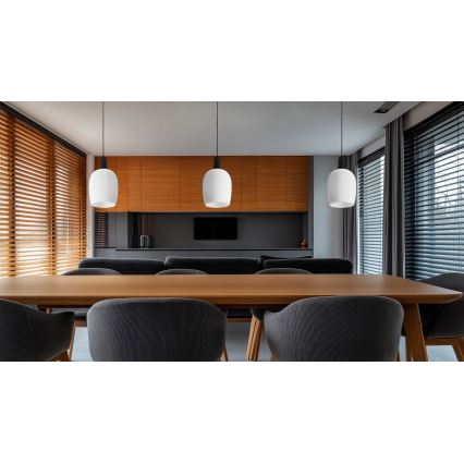 Riippuvalaisin vaijerilla WOLKEN 1xE27/40W/230V valkoinen/musta