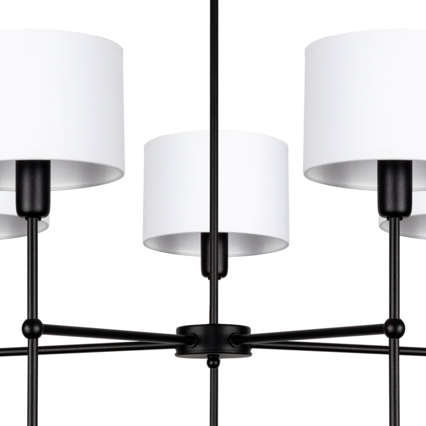 Riippuvalaisin varrella MADELA 5xE14/40W/230V valkoinen/musta