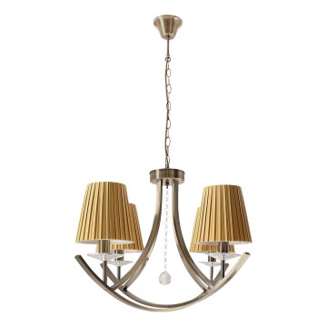 Riippuvalaisin VITORIA ketjulla 4xE14/40W/230V, keltainen/messinki