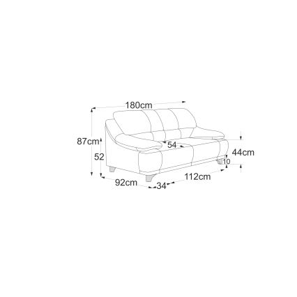 RIMINI kahden istuttava sohva ruskea