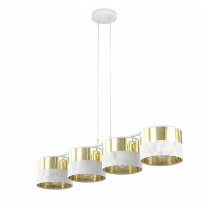 Ripustettava kattovalaisin LUX 4xE27/15W/230V valkoinen/kultainen