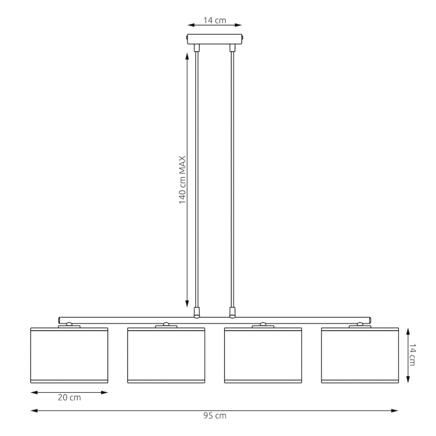 Ripustettava kattovalaisin LUX 4xE27/15W/230V valkoinen/kultainen