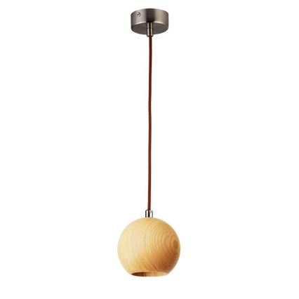 Ripustettava kattovalaisin vaijerilla, 1xGU10/10W/230V, halkaisija 11 cm, massiivipuu (saarni)
