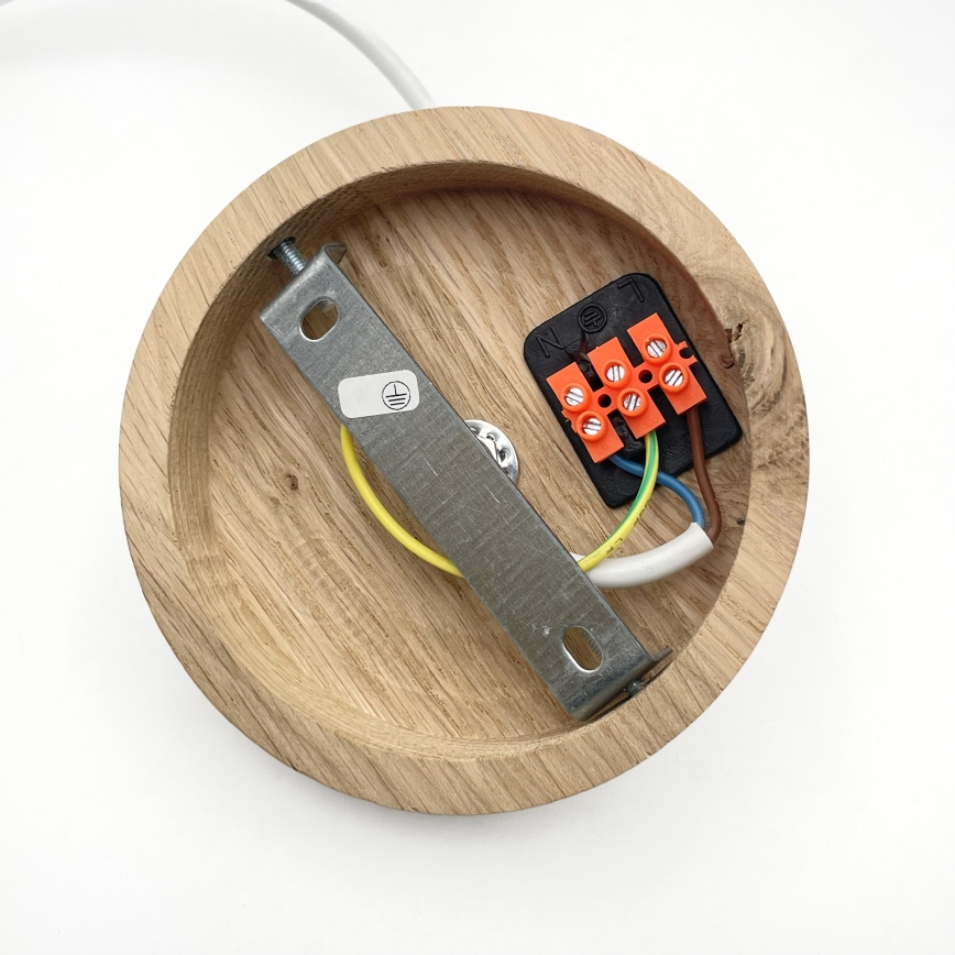 Ripustettava valaisin AIDA 1xE27/60W/230V halkaisija 35 cm tammi/valkoinen