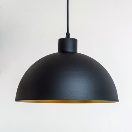 Ripustettava valaisin johdolla VESPER 1xE27/15W/230 halkaisija 30 cm musta/kultainen