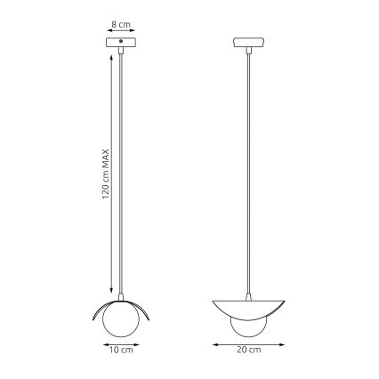 RITUAL-riippuvalaisin johdolla 1xG9/8W/230V musta