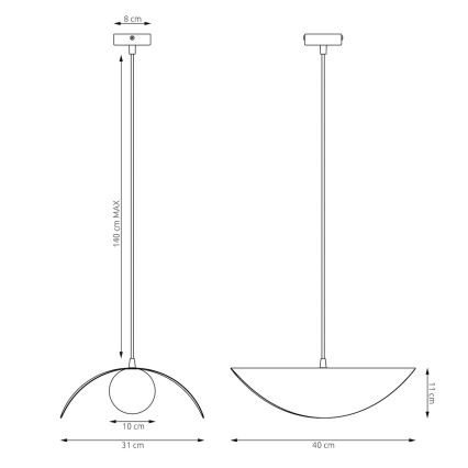 RITUAL riippuvalaisin vaijerilla 1xG9/8W/230V beige