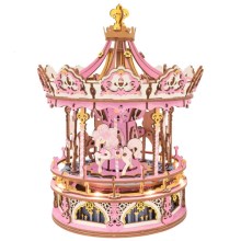 RoboTime - 3D music box puzzle Romanttinen karuselli vaaleanpunainen