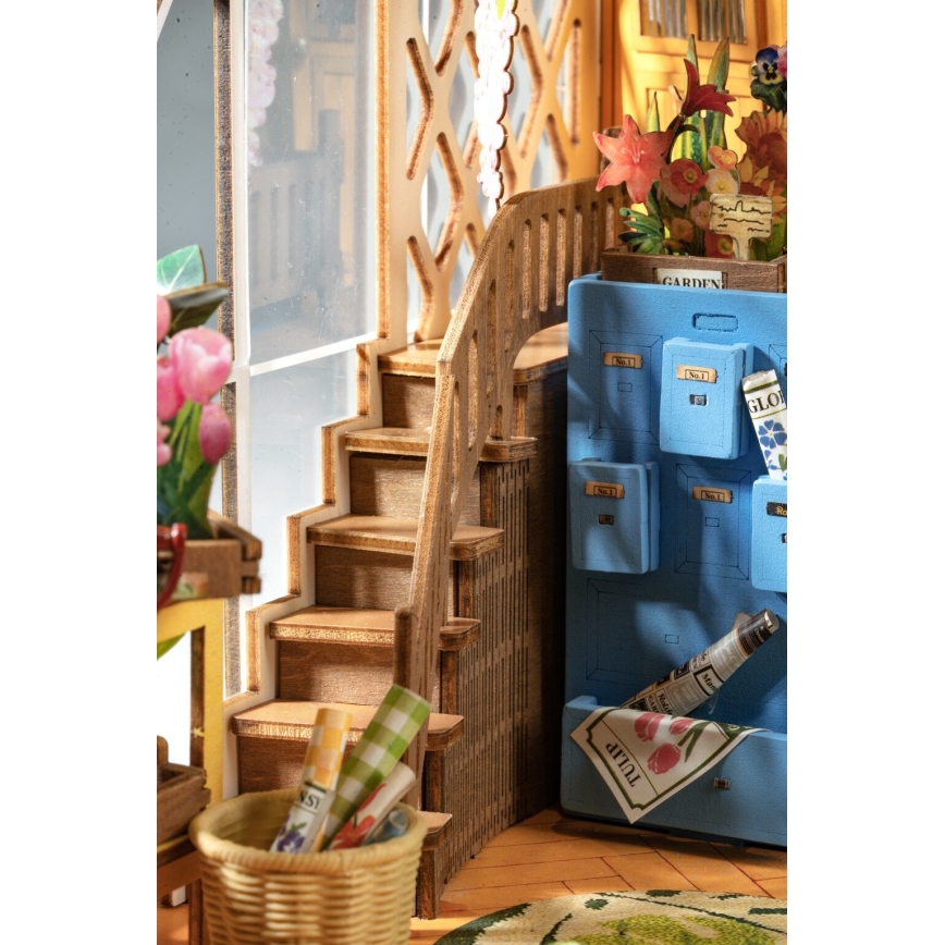 RoboTime - LED Kirjapidike Puutarha talo 3D puzzle 2xAAA