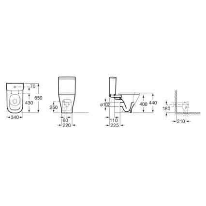 Roca A342477000 - GAP WC-istuin, keraaminen/valkoinen
