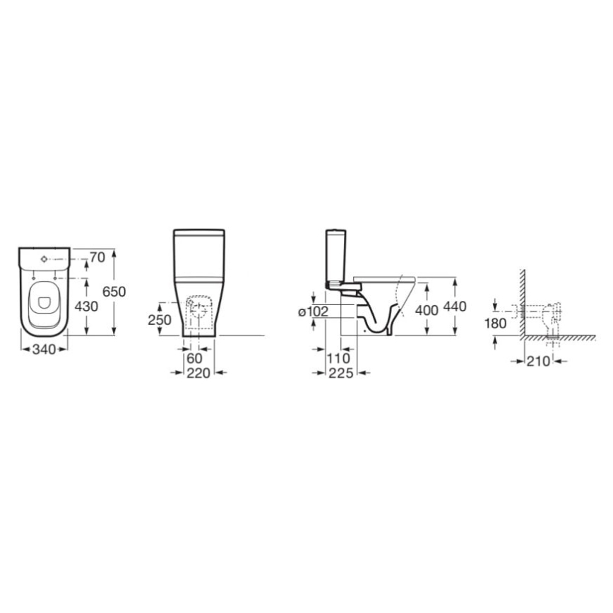 Roca A342477000 - GAP WC-istuin, keraaminen/valkoinen