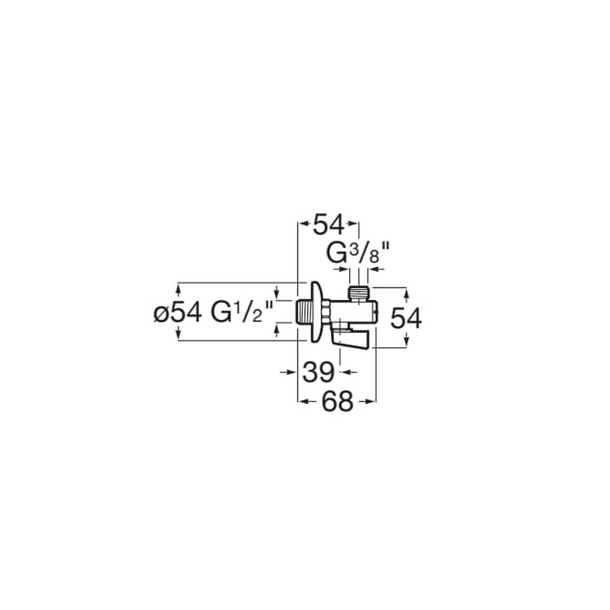 Roca A525168200 - AQUA-kulmaventtiili, kiiltävä kromi