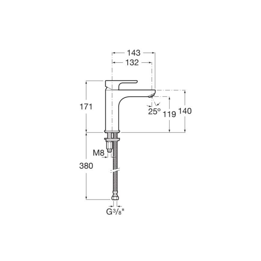 Roca A5A3B09C00 - Pesuallashana L20 17,1 cm kiiltävä kromi