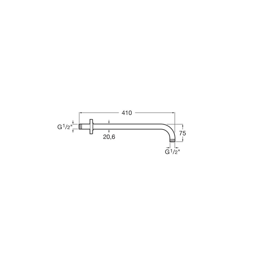 Roca A5B0250C00 - Suihkuvarsi RAINDREAM 40 cm, kiillotettu kromi