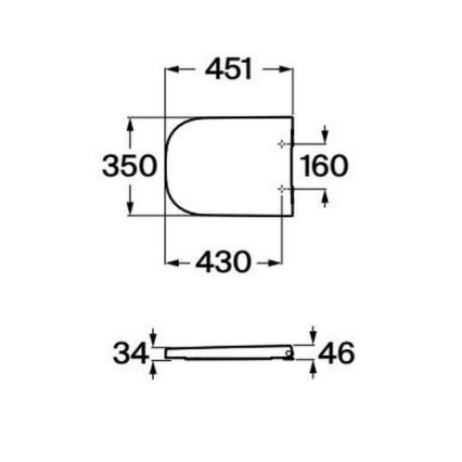 Roca A80147200B - SoftClose GAP Supralit WC-istuinkansi, valkoinen