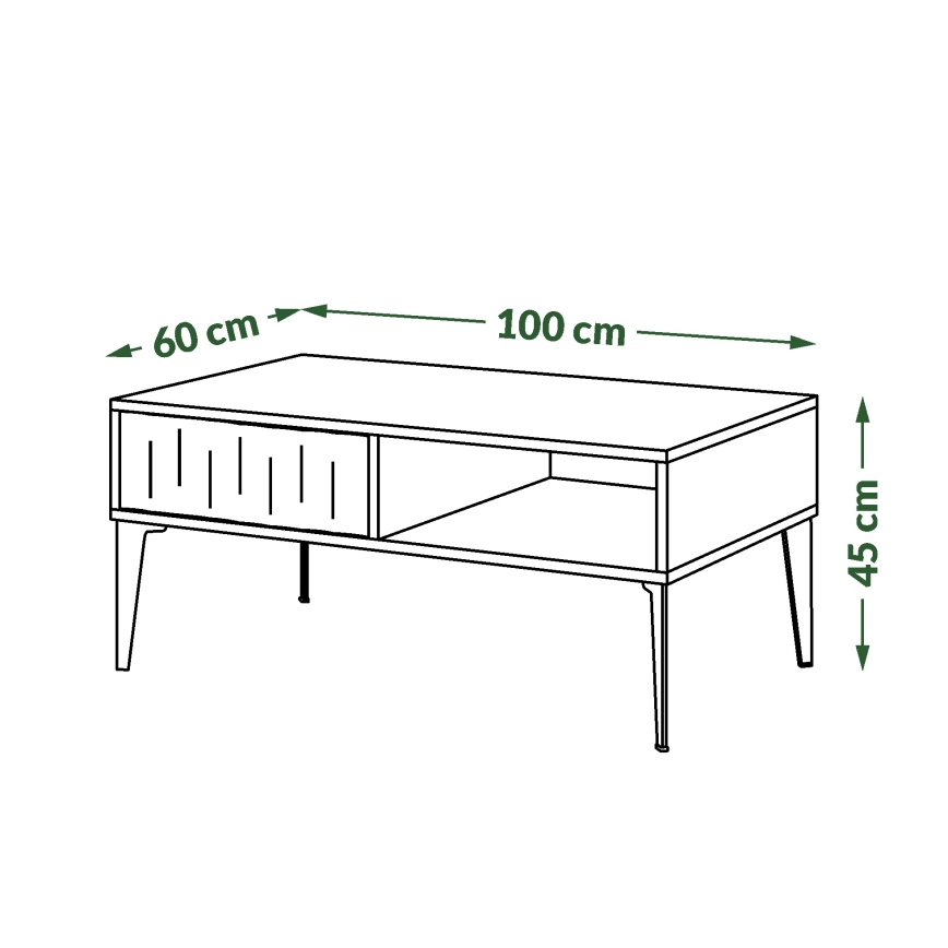 Sohvapöytä laatikolla RONJA taupe/musta