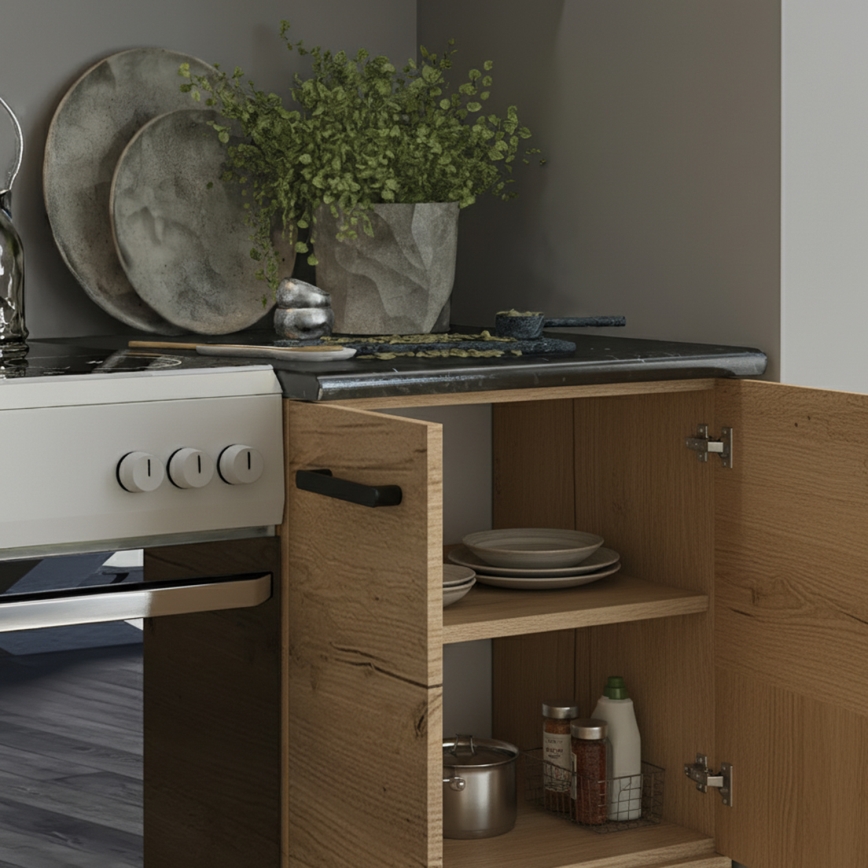 ROSALIA-keittiökaluste, 240 cm, craft-tammi