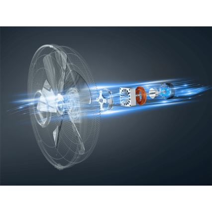 Rowenta - Jalustatuuletin TURBO SILENCE 55W/230V 147 cm, valkoinen + kaukosäädin