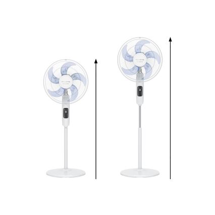 Rowenta - Jalustatuuletin TURBO SILENCE 55W/230V 147 cm, valkoinen + kaukosäädin