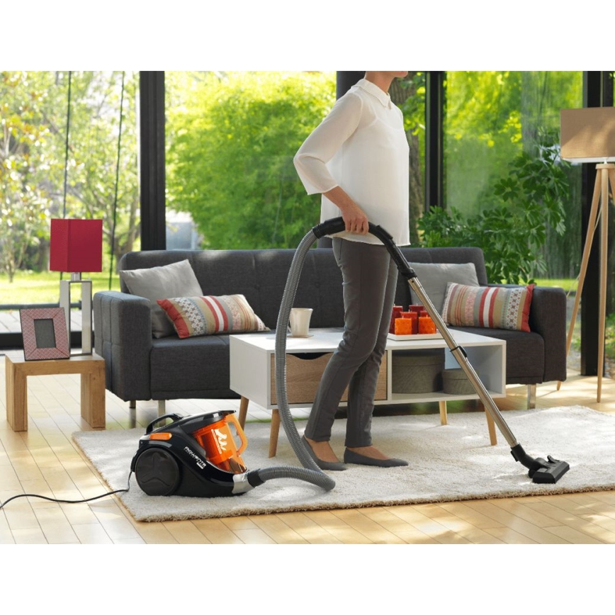 Rowenta - Pussiton pölynimuri COMPACT POWER 1,5l 750W/230V musta/oranssi