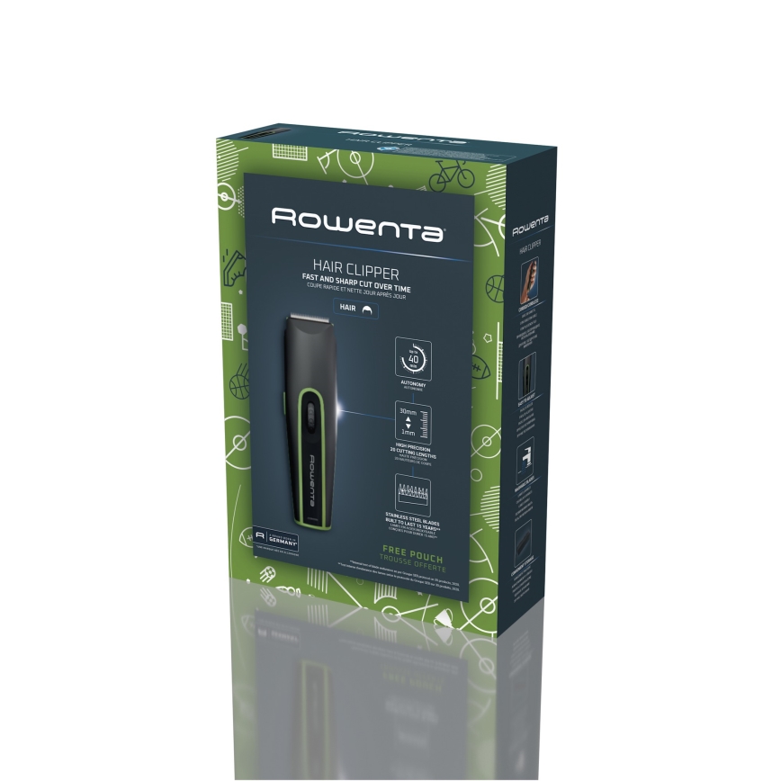 Rowenta - Trimmeri SPORT COLLECTION 600 mAh musta