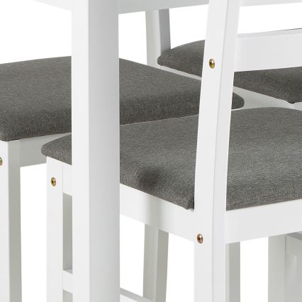 Ruokailuryhmä EMILY, pöytä ja 4 tuolia, valkoinen