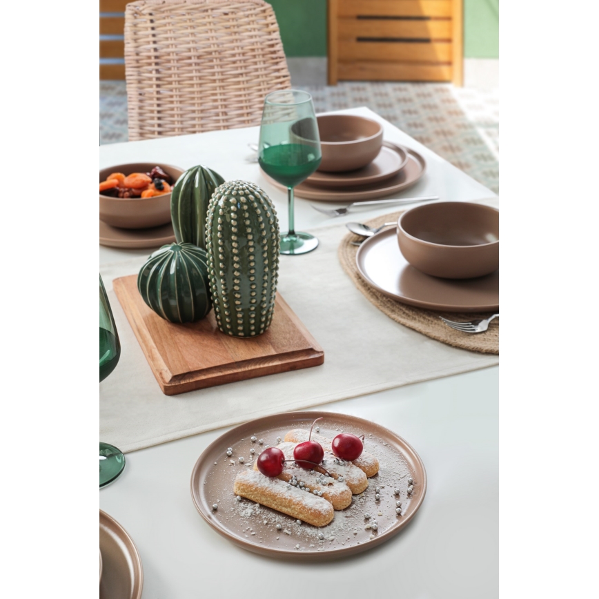 Ruokailusetti 18 kpl ruskea/keramiikka